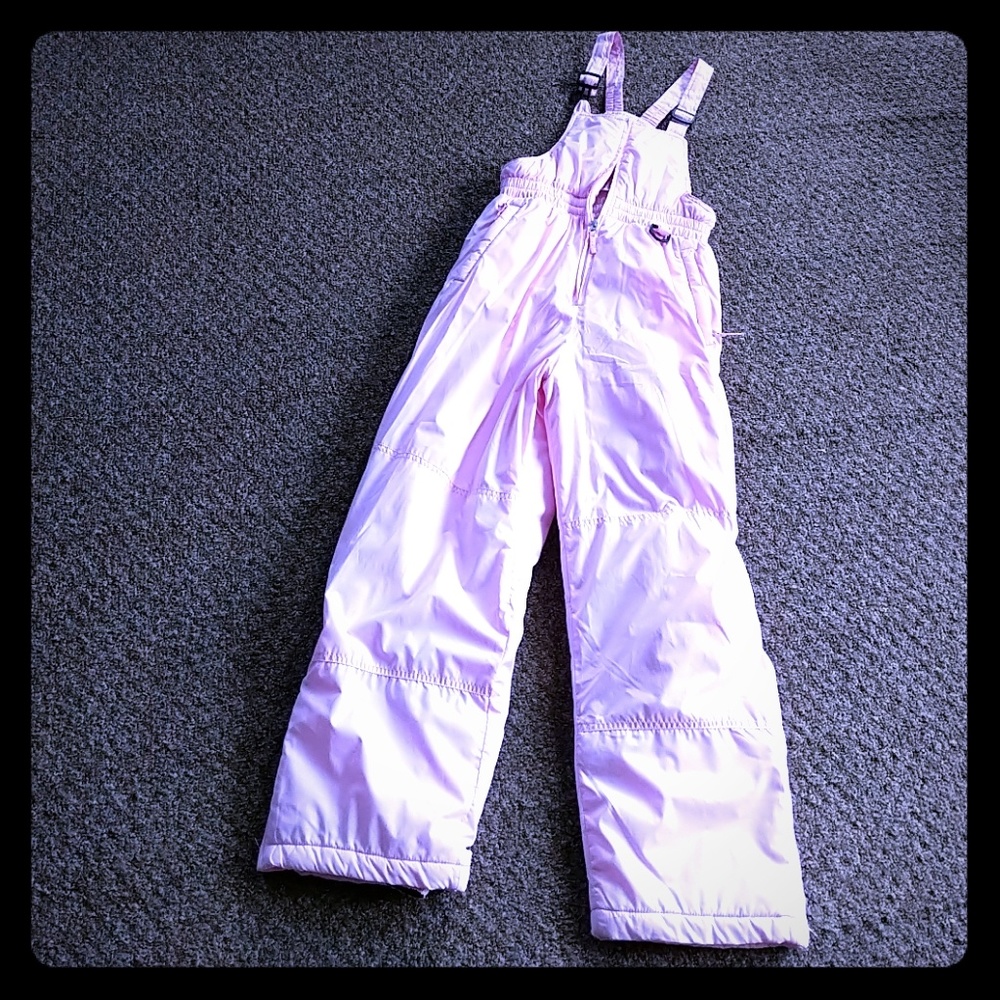 Athletic Works snow ski pants bibs overalls pink S